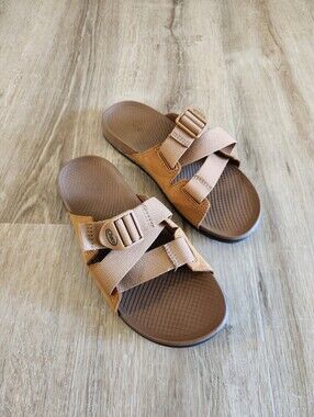 Chacos Women's Brown Lowdown Leather Slides Sandals Women's Size 8
